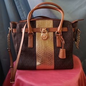 MICHAEL MICHAEL KORS Small Logo Leather Satchel